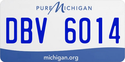 MI license plate DBV6014