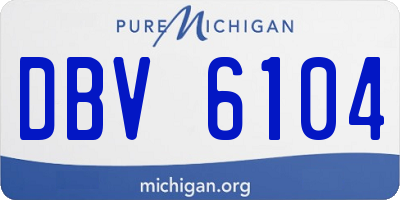 MI license plate DBV6104
