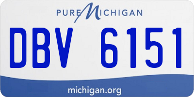 MI license plate DBV6151