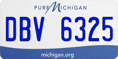 MI license plate DBV6325
