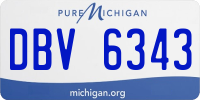 MI license plate DBV6343