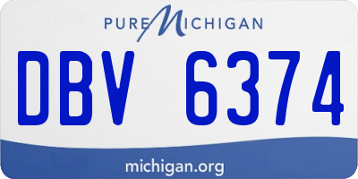 MI license plate DBV6374