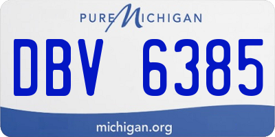 MI license plate DBV6385
