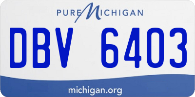 MI license plate DBV6403