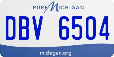 MI license plate DBV6504