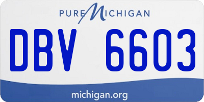 MI license plate DBV6603