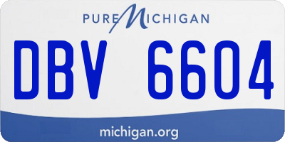 MI license plate DBV6604