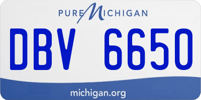 MI license plate DBV6650