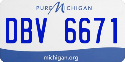 MI license plate DBV6671