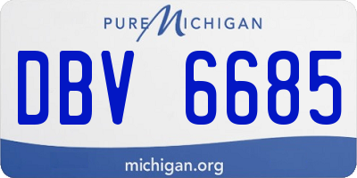 MI license plate DBV6685