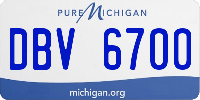 MI license plate DBV6700
