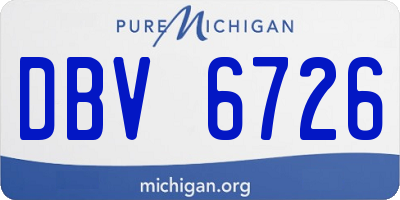 MI license plate DBV6726