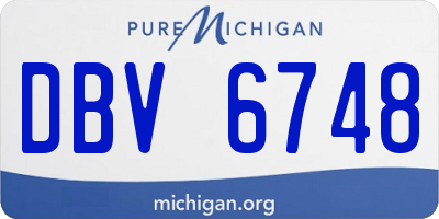 MI license plate DBV6748