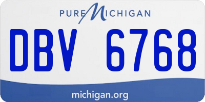 MI license plate DBV6768