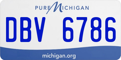 MI license plate DBV6786