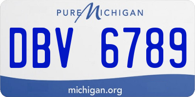 MI license plate DBV6789