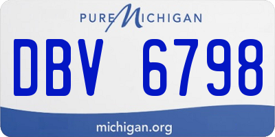 MI license plate DBV6798