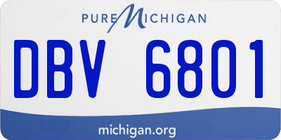 MI license plate DBV6801