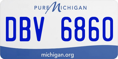 MI license plate DBV6860
