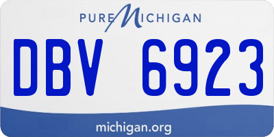 MI license plate DBV6923