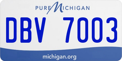 MI license plate DBV7003
