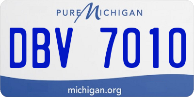 MI license plate DBV7010