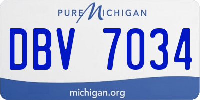 MI license plate DBV7034