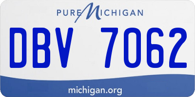 MI license plate DBV7062