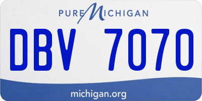 MI license plate DBV7070