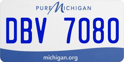 MI license plate DBV7080