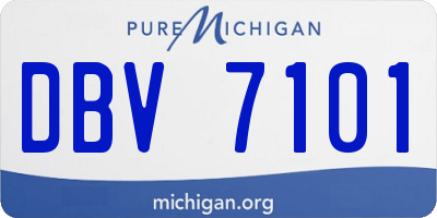 MI license plate DBV7101