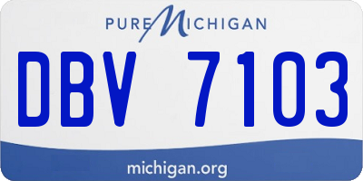 MI license plate DBV7103