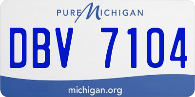 MI license plate DBV7104