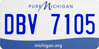 MI license plate DBV7105