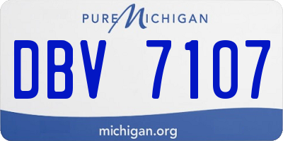 MI license plate DBV7107