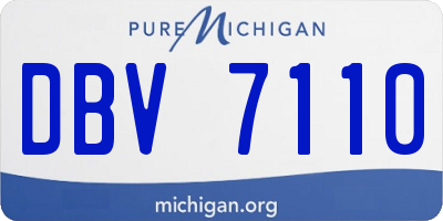 MI license plate DBV7110