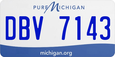 MI license plate DBV7143