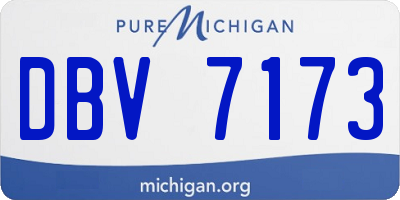 MI license plate DBV7173