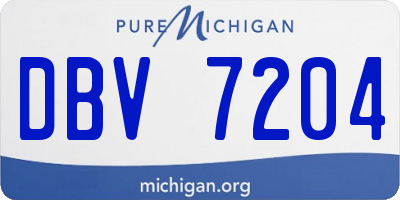 MI license plate DBV7204
