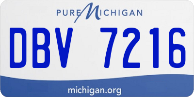 MI license plate DBV7216