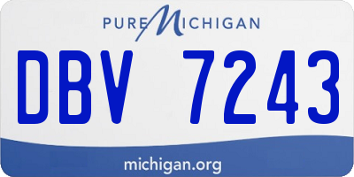 MI license plate DBV7243