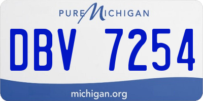 MI license plate DBV7254