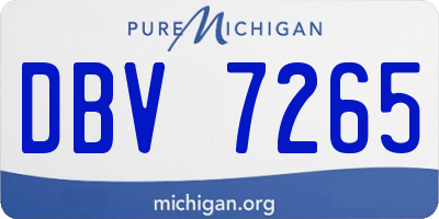 MI license plate DBV7265