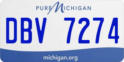 MI license plate DBV7274