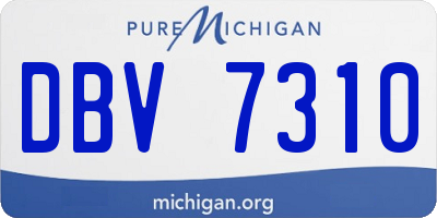 MI license plate DBV7310