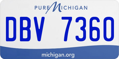 MI license plate DBV7360