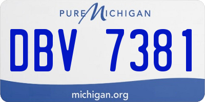 MI license plate DBV7381