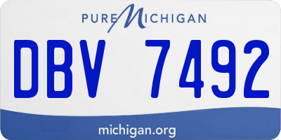 MI license plate DBV7492
