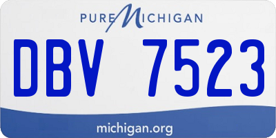 MI license plate DBV7523