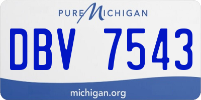 MI license plate DBV7543